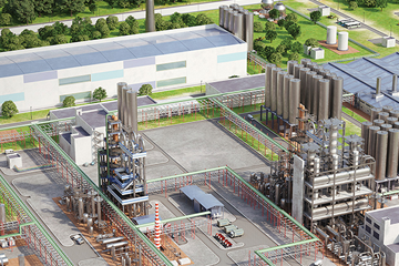 Chemical industrial refinery render
